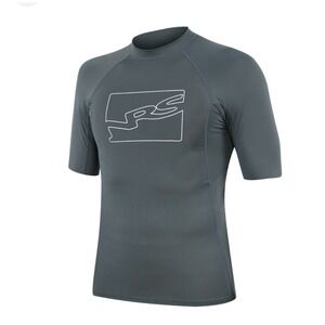 NRS Short Sleeve HydroSilk Shirt Rash Guard Mens Size XL Gray Kayak Surfing Swim